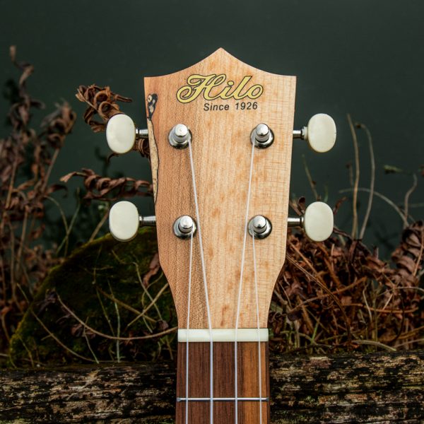 closeup of headstock of Hilo ukulele