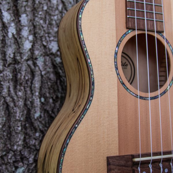 angled closeup of body of Hilo ukulele
